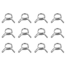 12Pcs 6mm ID 6-7.3mm OD Double Wire Spring Hose Clamp Spring Clips Clamps