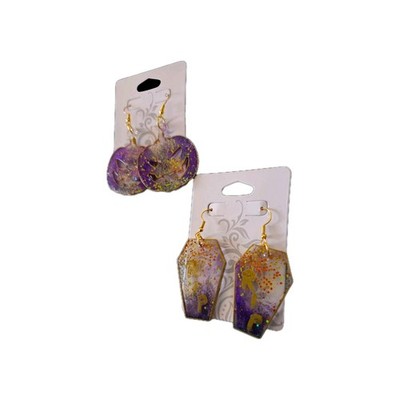 Darby's Treasures Earrings 2 Pairs Halloween Color Shifting Handmade Purple 
