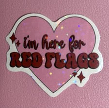 I  m Here For Red Flags Reading Book Sticker
