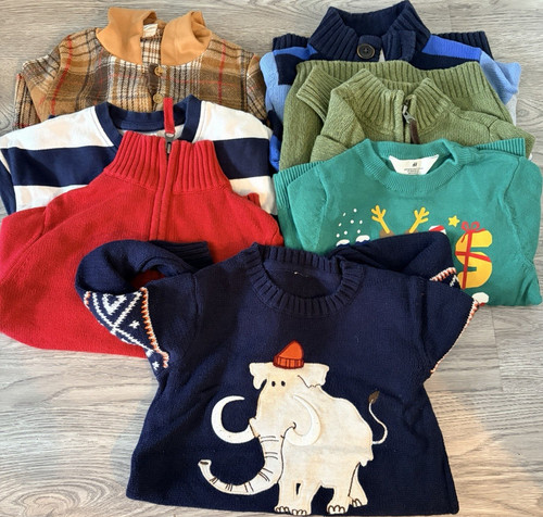 Hope & Henry Baby Boy Sweaters & Shirts Multicolor Striped Plaid Animal Lot