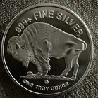 One Troy Ounce Round .999 Silver, Buffalo/Indian Head Design.