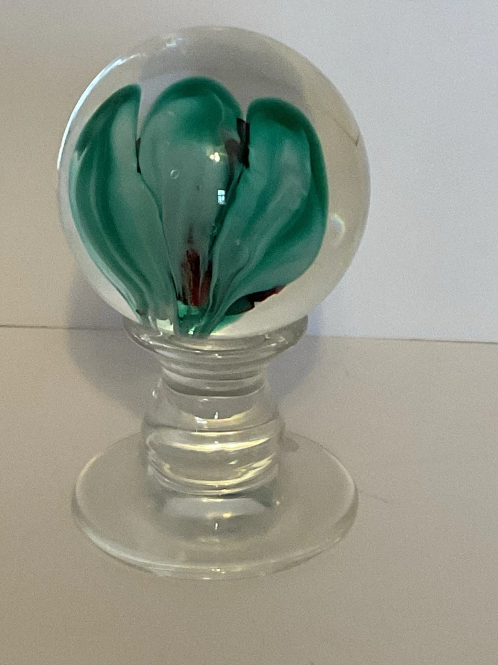 "Antiguo pisapapeles Millville Rose Flower 5 1/4""" Foto 3 de 4