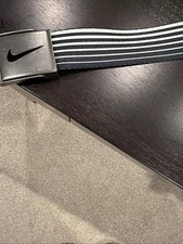 Nike Men's Tech Essential Web Belt Light Black White Stripe One Size 49  Golf