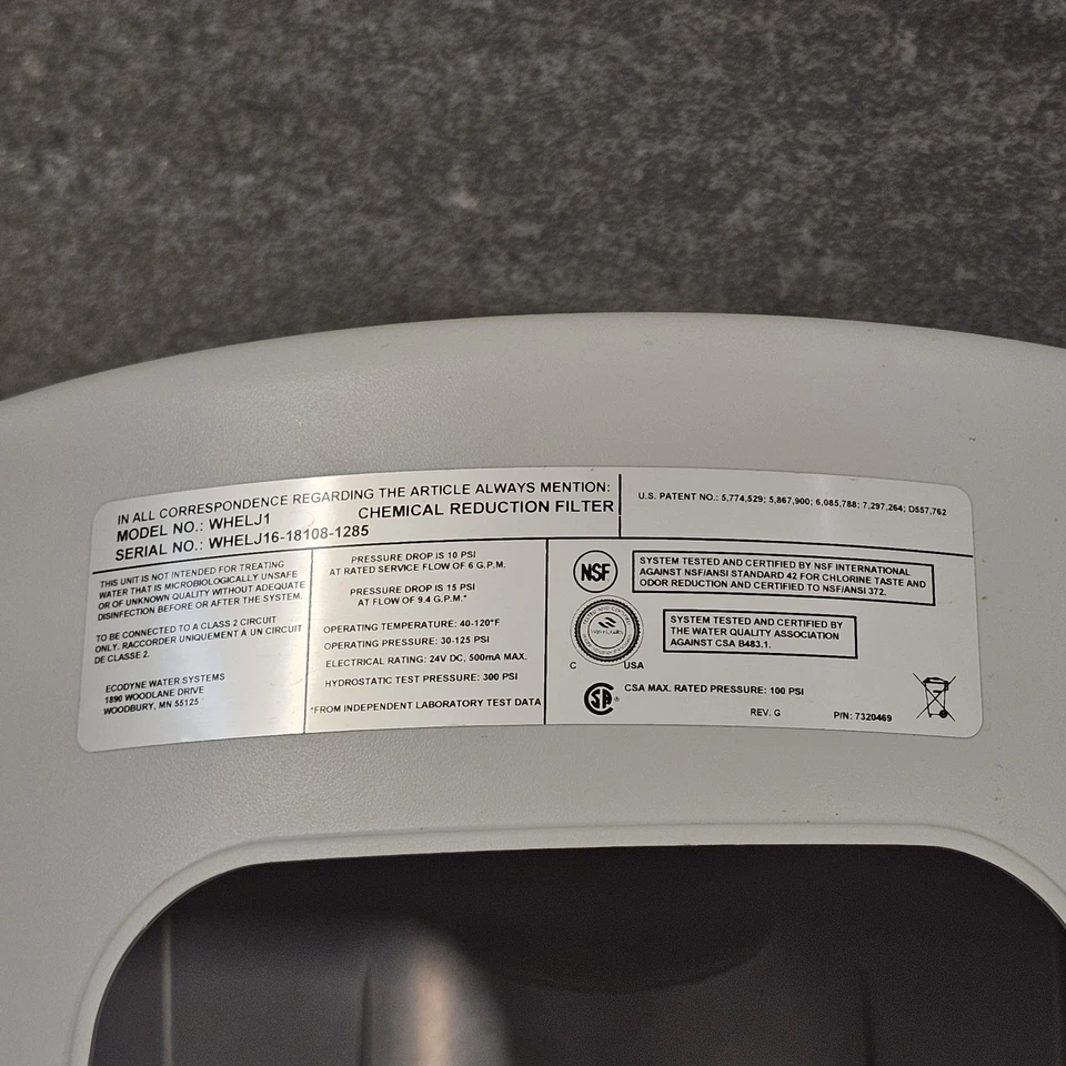 Sistema Central de Filtración de Agua Whirlpool WHELJ1, Blanco SOLO CUBIERTA SUPERIOR Foto 4 de 4