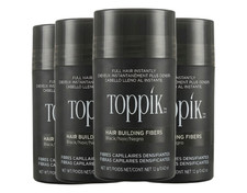 Toppik Hair Building Fibers Black 0.42 oz Keratin Hair Thickener 4 Pack