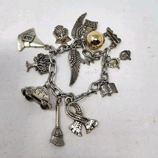 7" Harry Potter Dije Pulsera Dijes Clasificación Sombrero Snitch Hogwarts Tono Plateado