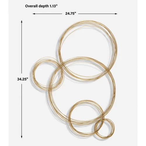 Uttermost 04369 Golden Bubbles 35" Tall Iron Abstract Wall Sculpture - Picture 4 of 5