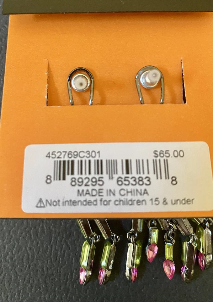 BETSEY JOHNSON СКЕЛЕТ ВРУЧНУЮ СЕРЬГИ БОГАТЫЙ ВЕДЬМА ПОДВЕСКОЙ КРИСТАЛЛ ХЭЛЛОУИН НОВЫЙ - Изображение 3 из 4