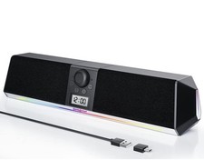 Soulion R80 Soundbar Speaker Bluetooth USB RGB Clock Display 10W Black
