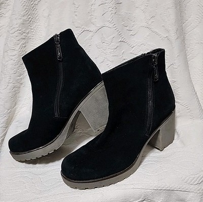 Women's Blondo Black Suede Leather WP Ankle Boots Size 8.5M EUC