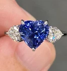 6.50 Ct Certified Heart Shape Natural Blue Diamond Ring VVS1 White Gold Finish