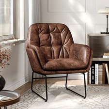 Tufted Leisure Armchair – Contemporary Metal Legs Chair for Home