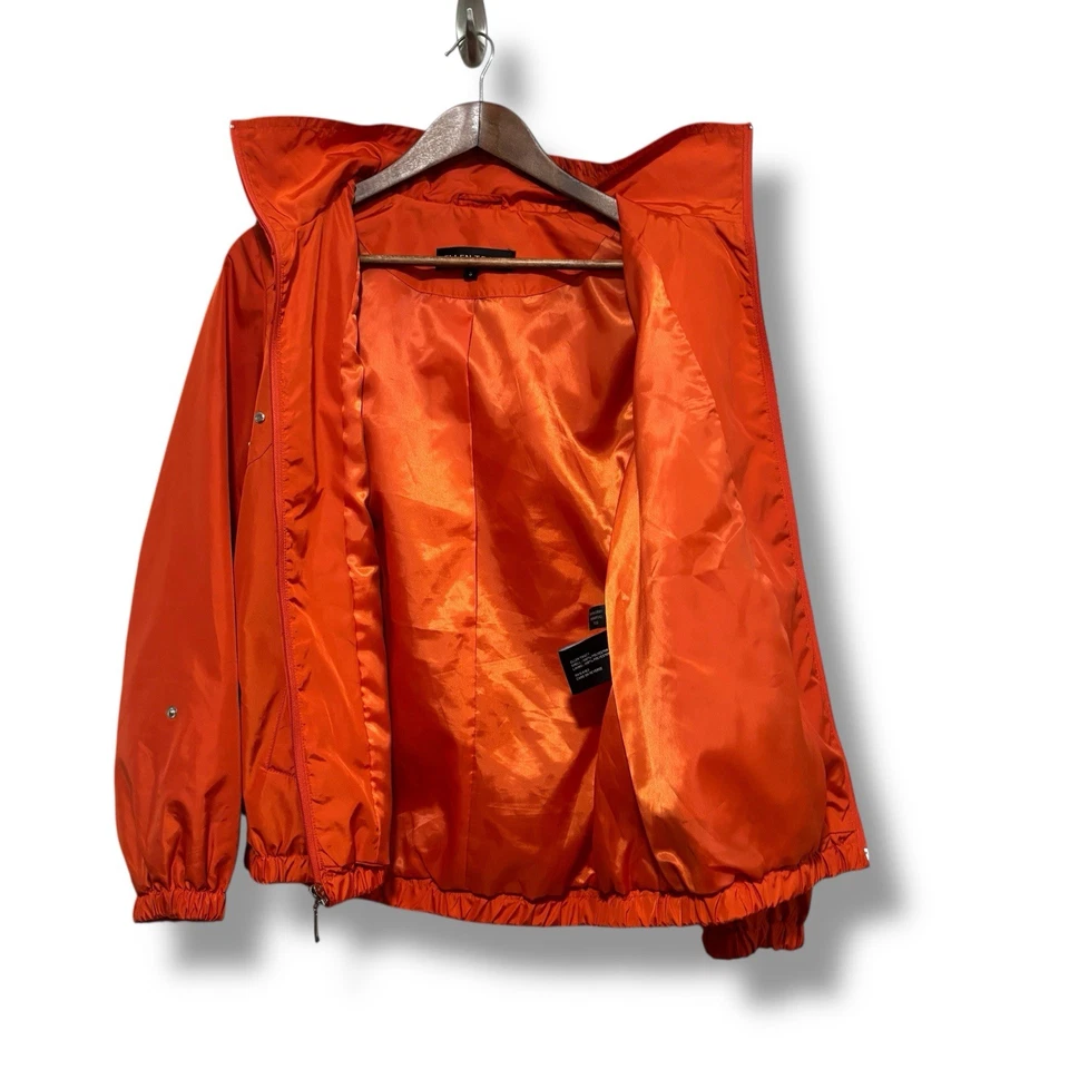 Chaqueta cortavientos naranja con capucha para mujer Ellen Tracy talla pequeña 18 x 25 Foto 2 de 4