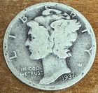 1936 mercury dime no mint mark