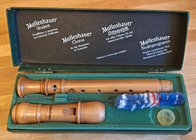 Mollenhauer Denner Sopran C Blockflöte 5106 Birnbaum Barock Doppelloch mit Etui