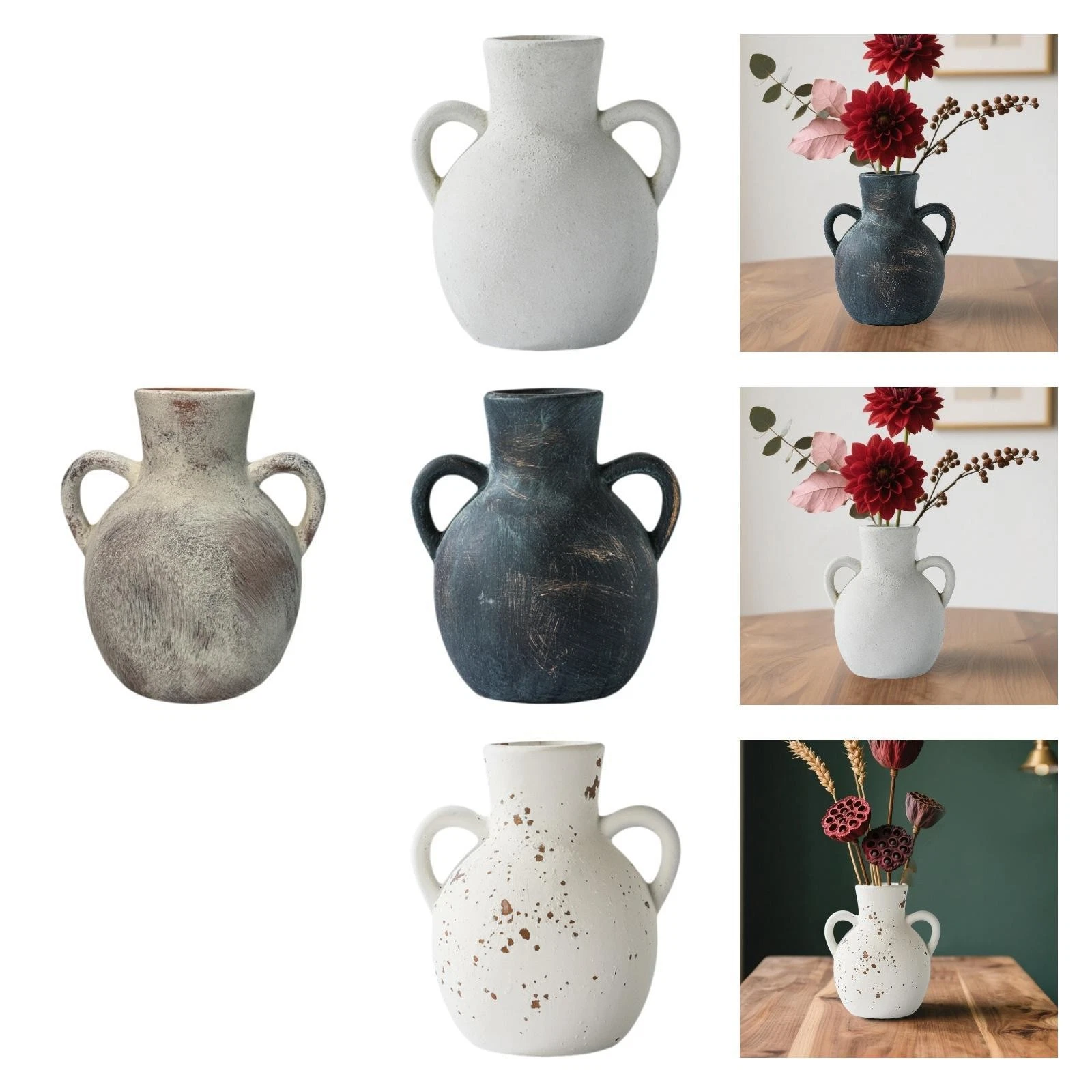 Rustic Ceramic Vase Wabi Sabi Pot Party Indoor Plants Farmhouse Flower Vase