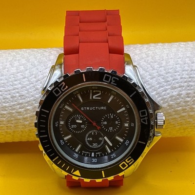 STRUCTURE By SURFACE MAN ANALOG  WATCH For MAN Red Silicone Strap