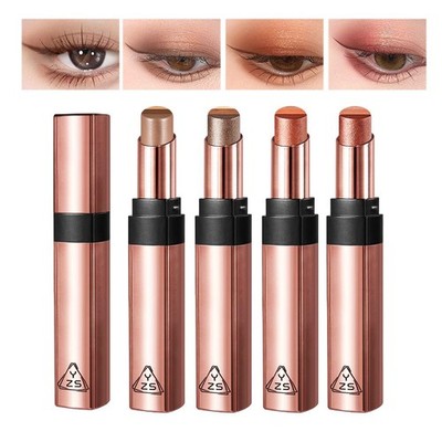 Three Color Gradient Eye Shadow Stick Creamy Long Lasting No Fallout Makeup  