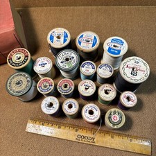 Lot of 19 Vintage Coats and Clark Star Wooden Thread Spools J P Coats