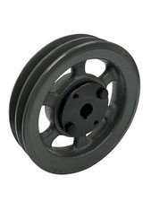 2 GROOVE CAST IRON ELECTRIC MOTOR PULLEY SHEAVE 5.95", TWO GROOVE 3L 4L A BELTS