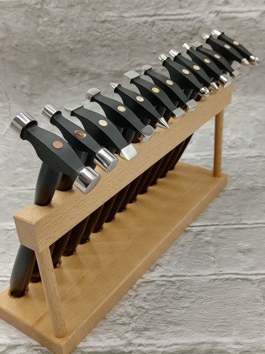 Set of 13 Texture Forming Hammers with Wooden Stand Forming Hammers Set - Picture 3 of 10