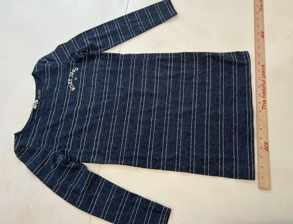 Vestido a rayas manga larga para niñas Roxy talla 8 Foto 2 de 4