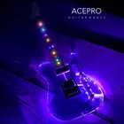 Acepro LED Light Electric Guitar 11 Way Swtich Multicolor LEDs On Acrylic Body
