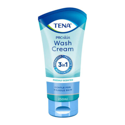 Tena Wash Cream 1 x 250 ml  3-in-1- Formel Reinigen, Pflegen, Schützen          