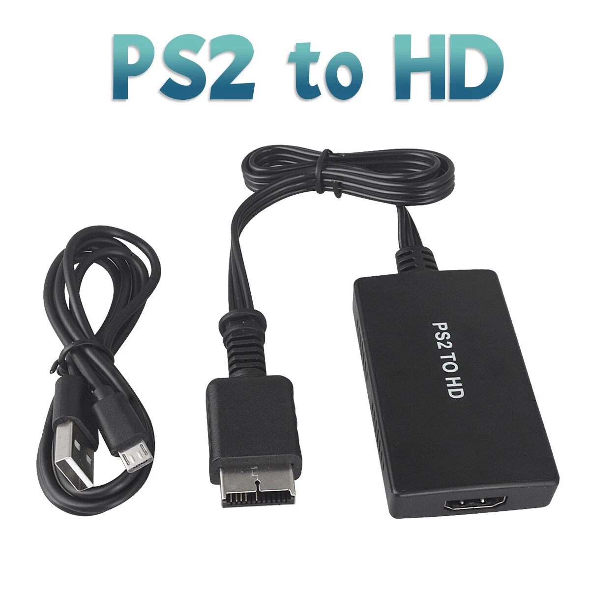 PS2 to HDMI Converter Video Adapter HD +3.5mm Audio Cable For PlayStation 2