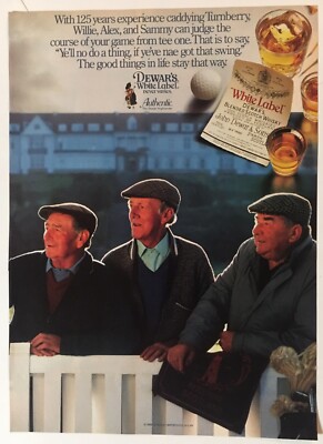 Dewar s White Label Scotch Whisky Turnberry 1988 Vintage Print Ad 7.5x10.5In.