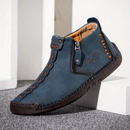 Mens Moccasins Leather Slip on Loafers Casual Walking Flats Soft Dress Shoes - Picture 9 of 20