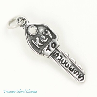 Key to Success 925 Solid Sterling Silver Charm Pendant MADE IN USA