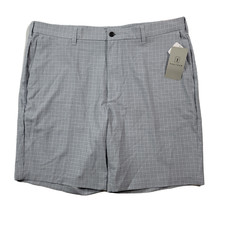 PGA TOUR Performance Golf Shorts Mens 40 Grey Check Wicking UPF 50 NEW