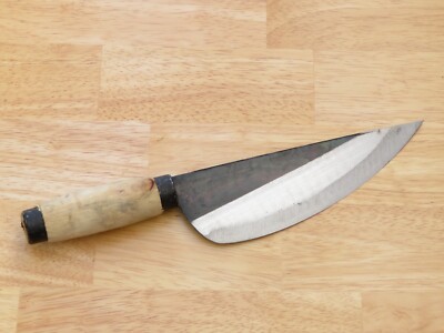 Crude -  8 Inch Asian Carbon Steel Boning Chef Kitchen Knife Round Handle