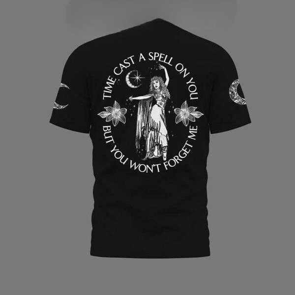 Stevie Nicks Time Cast A Speel On You Black Design T-Shirt