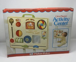 vintage fisher price crib activity center