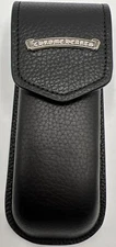 CHROME HEARTS Glasses Case Eyewear Leather Hard Case Scroll Logo NEW!