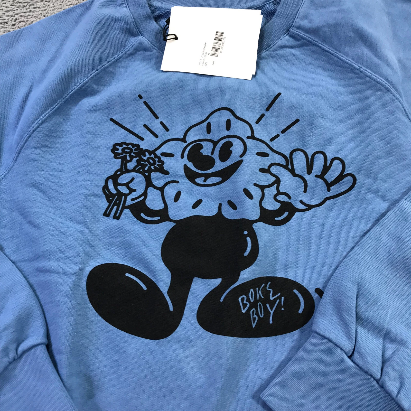 Kenzo Maglione Donna Extra Large Felpa Girocollo Blu Boke Fiore Grafica