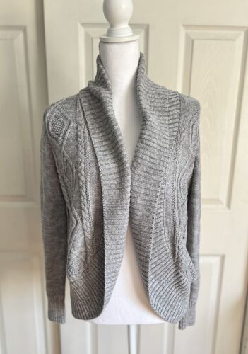 Mossimo Supply Co Grey Cardigan Sweater Small Cable Junior Boho Peasant Woman - Picture 1 of 8