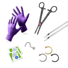LionGothic Nose Piercing Kit 10 Pieces 18G