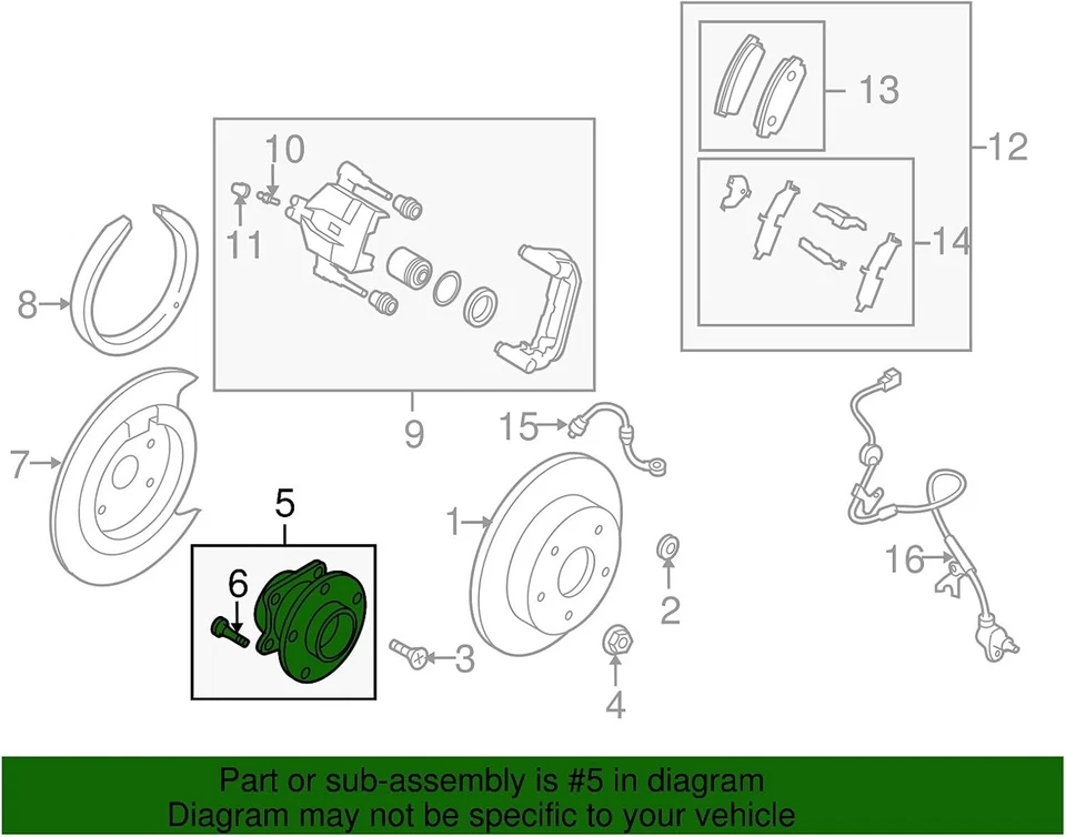 2007-2012 Mazda CX-7 OEM Rear Wheel Bearing and Hub Assembly G33S-26-15XB - Image 3 of 4