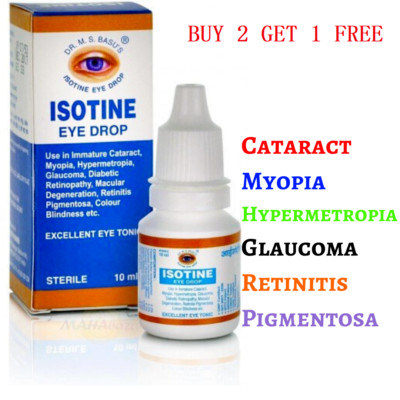 BEST Eye Drops ISOTINE CURE CATARACT Glaucoma Fresh Stock BUY 2 GET 1 FREE