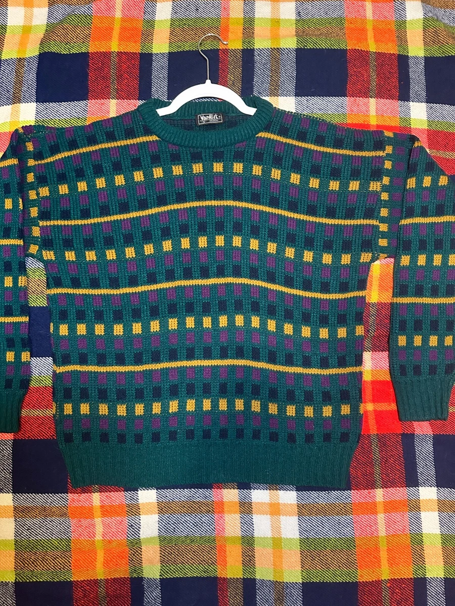 Vintage Van Cort Knit Sweater Long Sleeve Crew Neck 90s Small | eBay