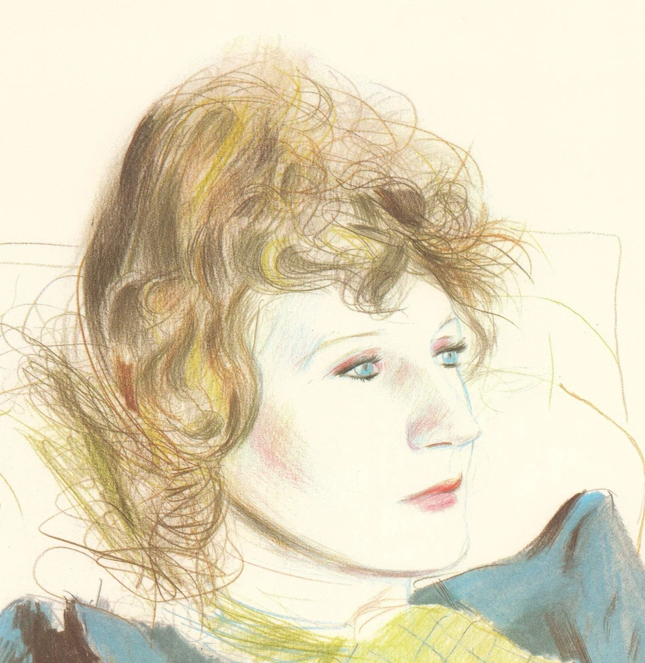 DAVID HOCKNEY Retrato de Celia con mangas a cuadros 36" x 26" Litografía 1 Foto 4 de 4