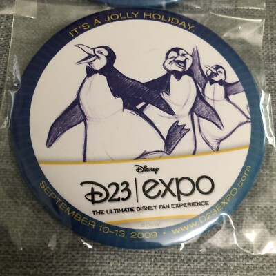 Set Of 7 Disney D23 Expo 2009 Button Pin Badge UNOPENED Complete