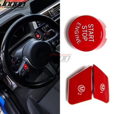 3X Red M1 M2 + Start Push Button Trim For BMW F25 F30 F31 M2 M3 M4 M5 M6 X5M X6M