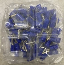 BM 00250 Round Pin Insulated Lug 1.5-2.5mm2/16-14 AWG , Blue, 100 Pc's Per Pkt