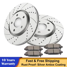 Front Drilled Disc Rotors Brake Pads for Dodge Grand Caravan Town & Country C/V