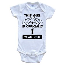 1st Birthday Bodysuit This Girl Is Officially 1 Year Old 1st Birthday Bodysuit