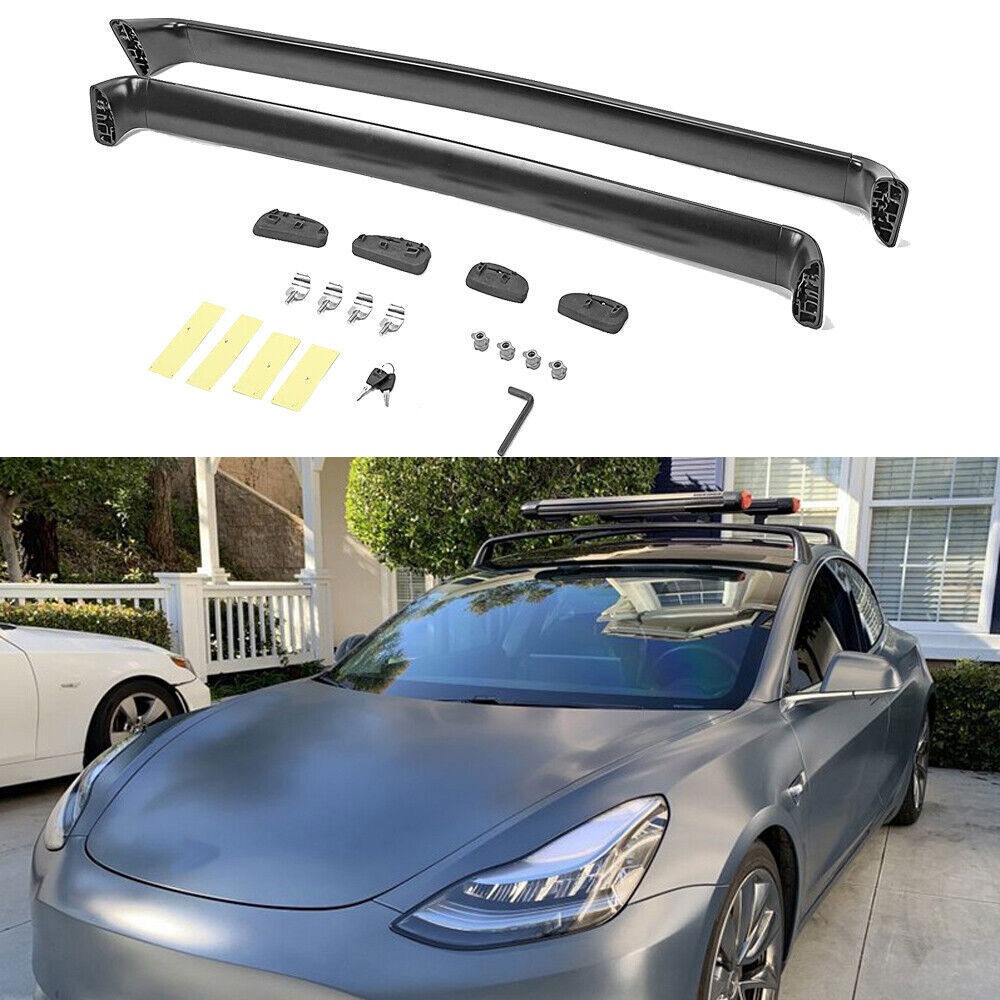Lockable Cross Bar fits for Tesla Model 3 2017-2022 Roof Rack Carrier Rails 2PCS